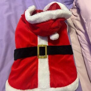 Red Santa Pet Costume with Belt